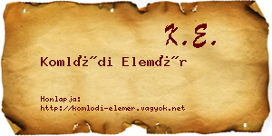 Komlódi Elemér névjegykártya