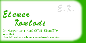 elemer komlodi business card